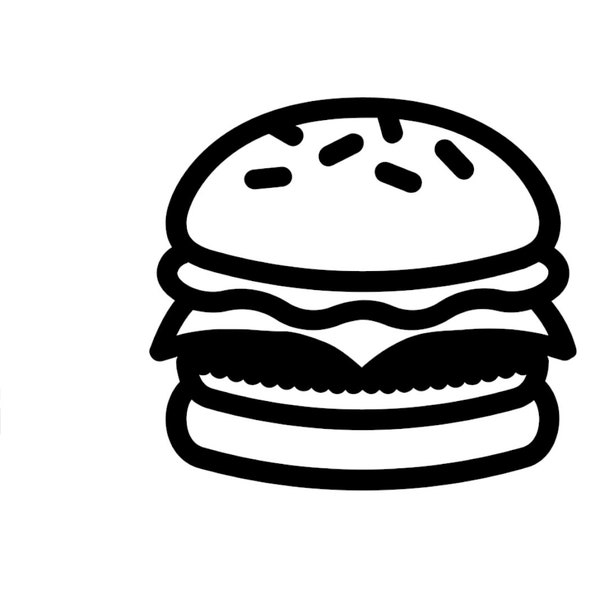 Classic Cheese Burger Digital Download SVG Dxf Eps Png