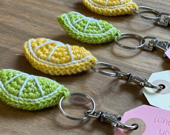 Lemon Slice|Lime Slice|Orange Slice|Keyring|Gift|Motivation|Get Well Soon|Friendship|Self Care|Crochet|Handmade|Colleague|Quotes|Gift Wrap