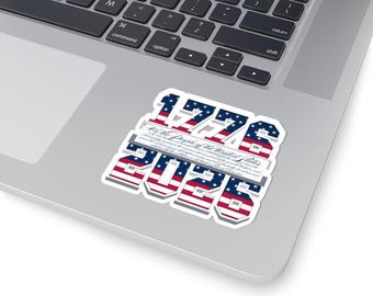 Pegatina 1776 2026 / Diseño de la bandera estadounidense 250, vinilo troquelado patriótico