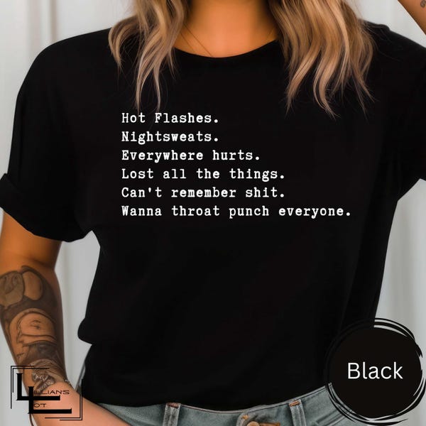T-shirt femme humoristique ménopause : t-shirt humoristique Gen X coupe ample