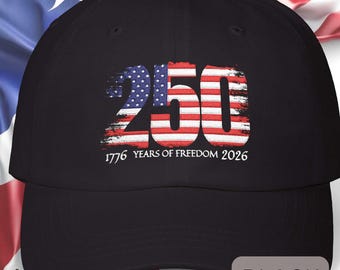 Bonnet brodé drapeau 2026 250e anniversaire, casquette papa 250 ans de liberté