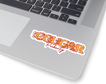 Cougar Puberty flaming hot flash letters Kiss-Cut Stickers