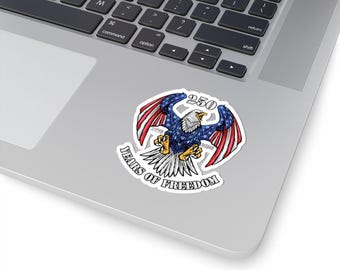 250 Years of Freedom Eagle Kiss-Cut Sticker | Patriotic American Flag Design