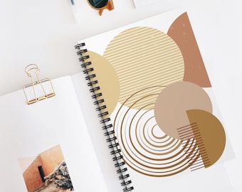 Abstract Neutral Circles Spiral Notebook | Ruled Notebook