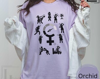 Funny Menopause Mood Tracker T-Shirt: Comfort Colors Graphic Tee