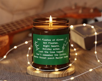Hot Flashes Lyrics Candle Amber Jar | Scented Soy Candle