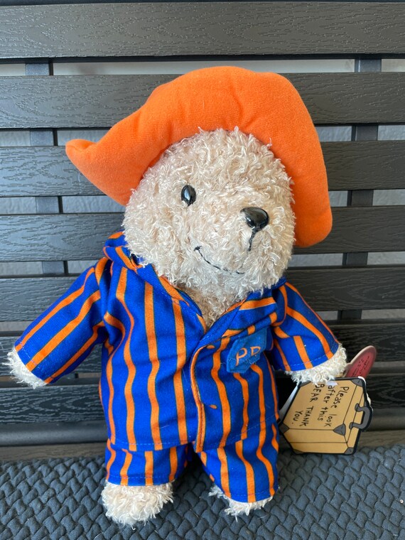 Plush Teddy Bear Faux Fur Orange Hat with Button Eyes 16 main image 3
