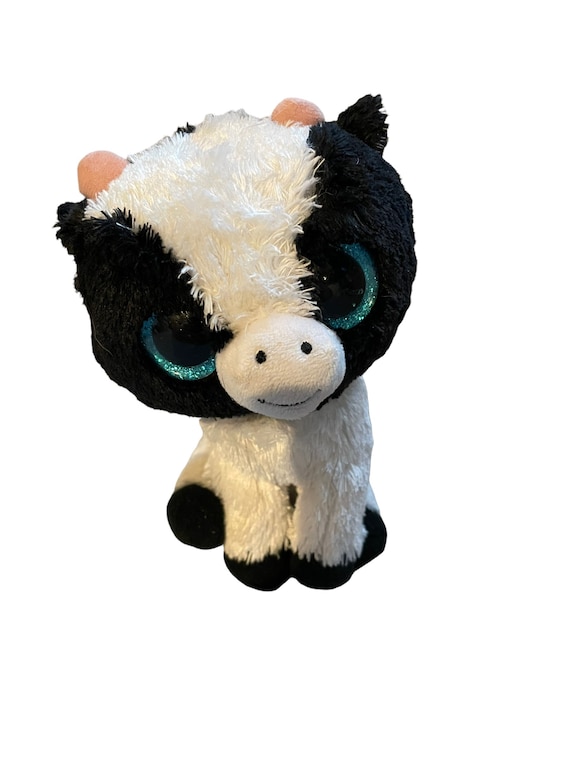 Ty Beanie Boos Black Butter the Cow Animal Soft Stuffed Plush Toy 6.5 Tall  ,birthday Gift 