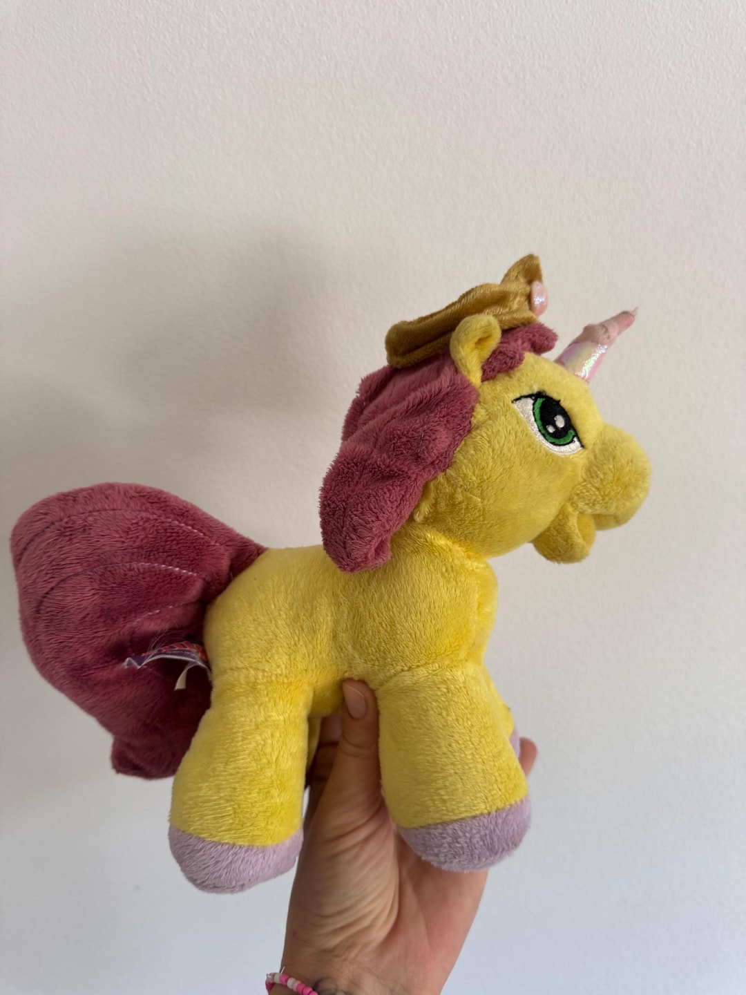 Filly Yellow Unicorn Soft Cuddle Plush Stuffed Fly Horse Animal Toy ...