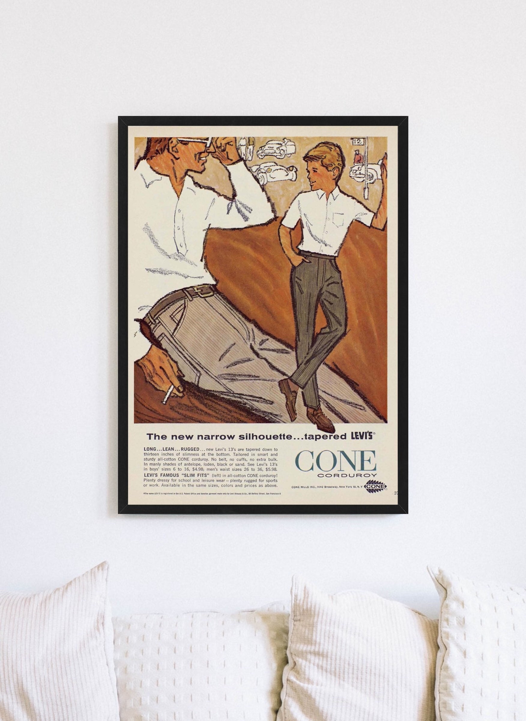 1962 Levis Print Add | Vintage Levis Advertising | Wall Decor