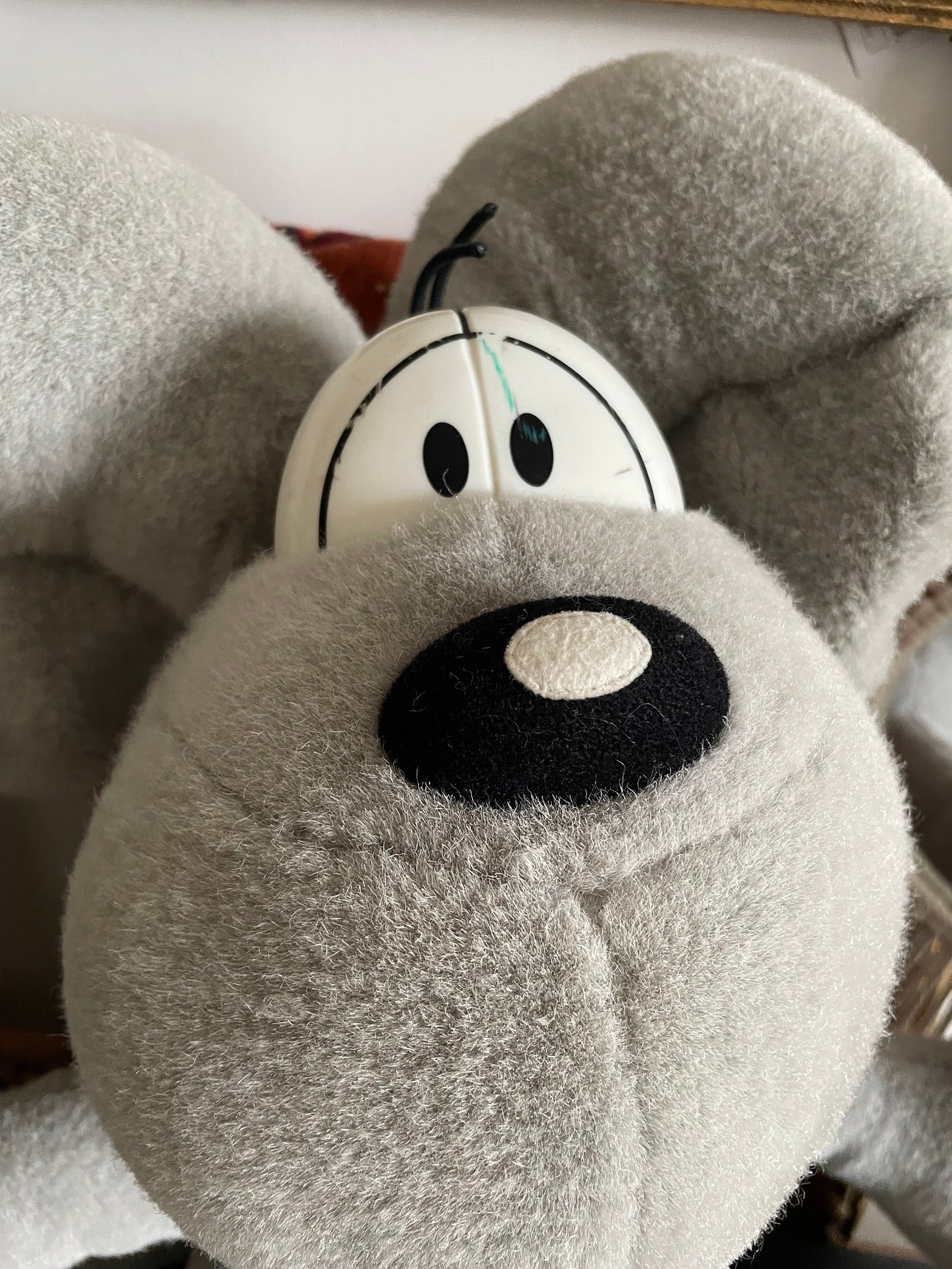 RARE Diddl Thomas Goletz Gray Mouse Extra Large 70cm / 27” Stuffed