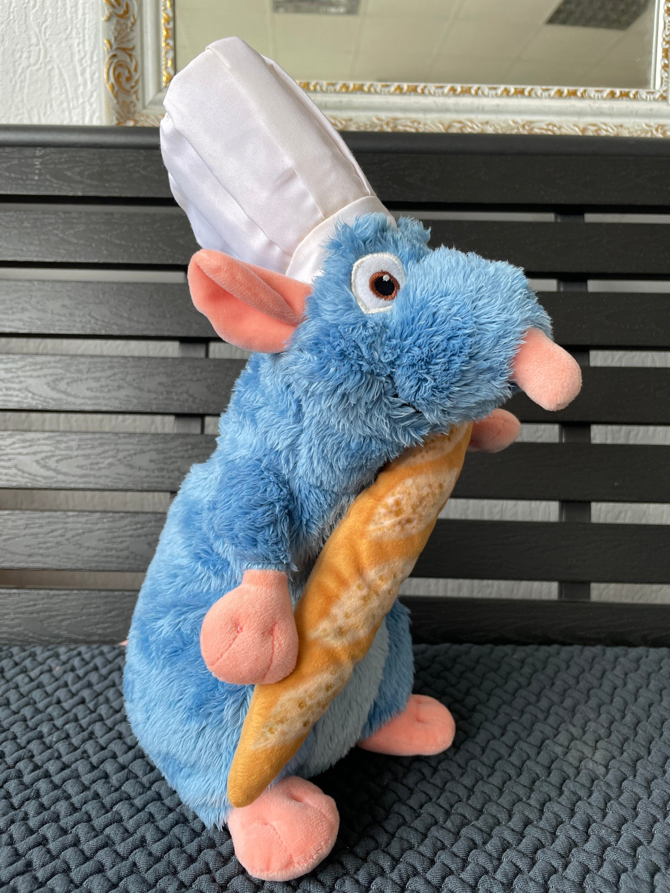 Disney Pixar Blue Mouse With Chefs Hat Ratatouille Holding Etsy