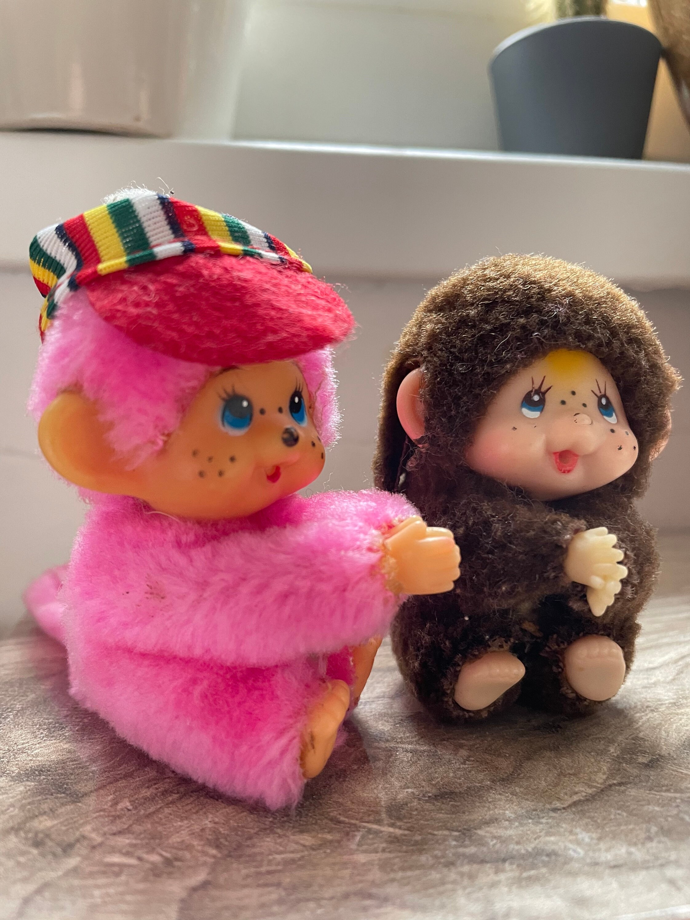 Set of Two 90s Monchichi Mini Clip on Hugger Toy Pink With a - Etsy