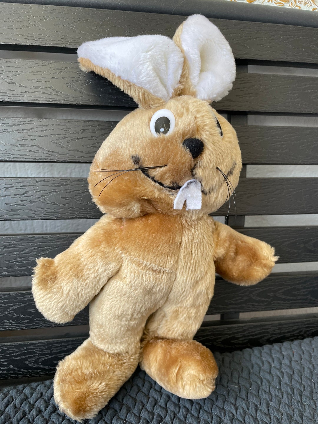 Brown Fun Bunny Rabbit Cuddle Soft Plush Stuffed Animal Toy Size 14.5 ...