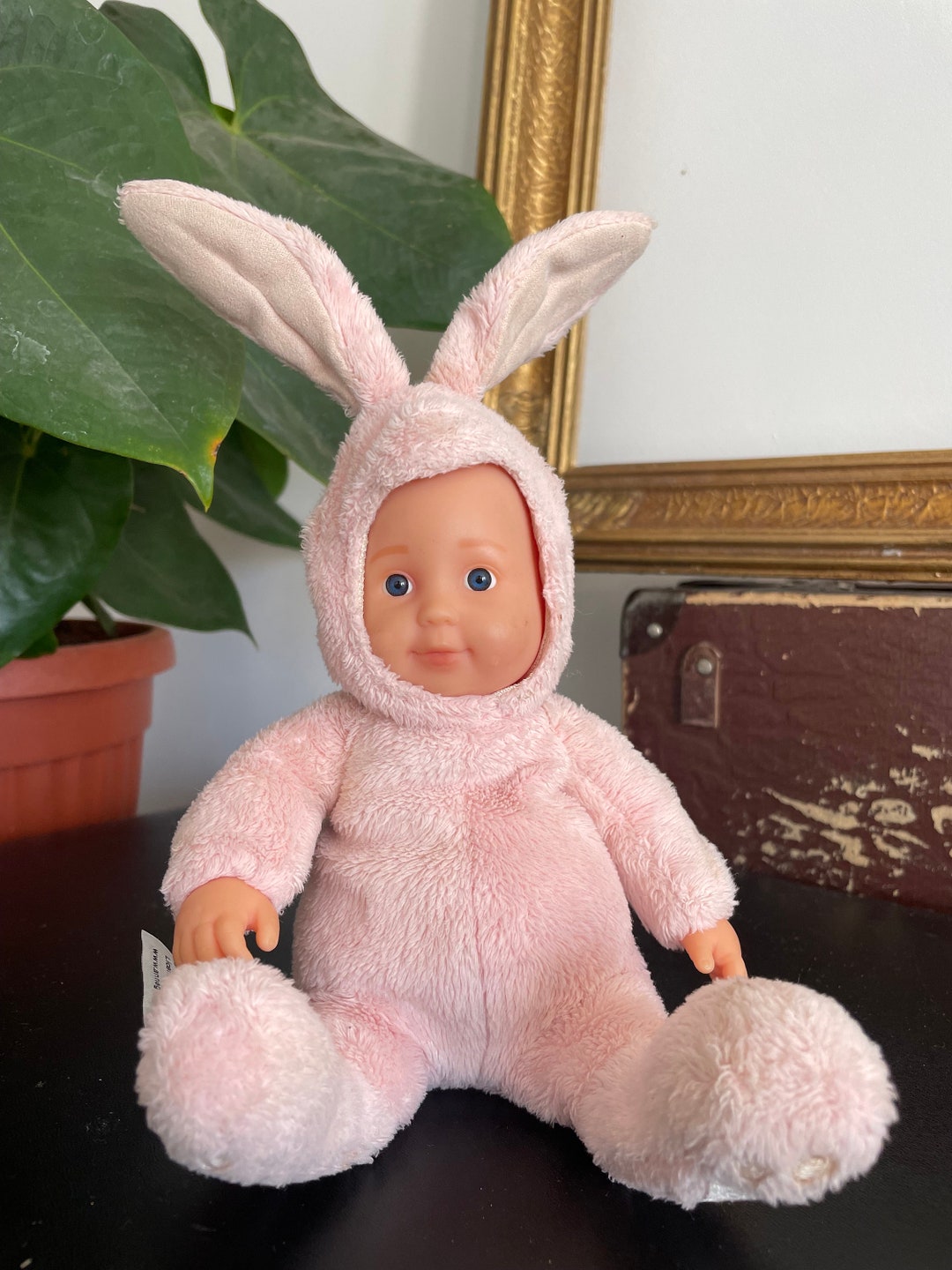Vintage Very Rare Anne Geddes Baby Doll in Pink Rabbit Costume Super ...