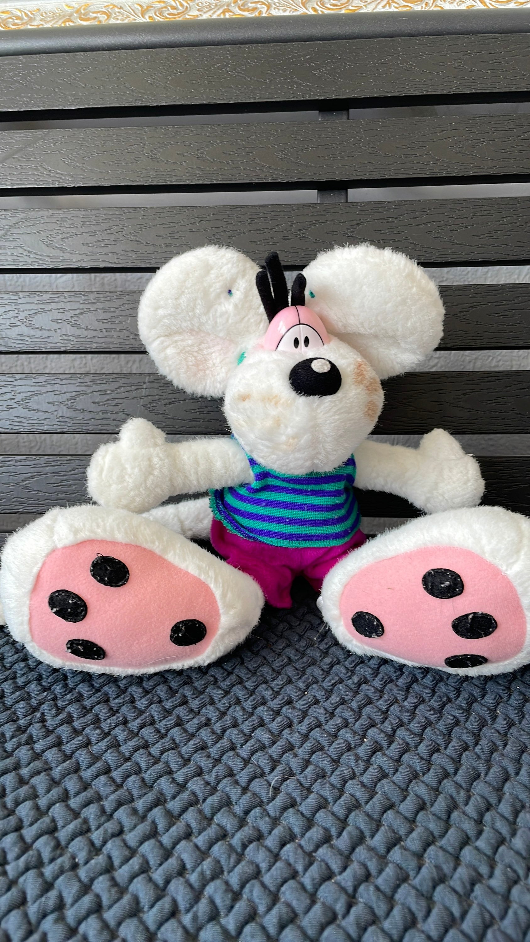 Diddl Mouse Thomas Goletz White Stuffed Animal Soft Plush Toy Size