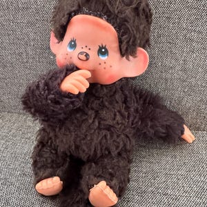Vintage Monchhichi Monkey Doll – 1980s European Edition, Effe