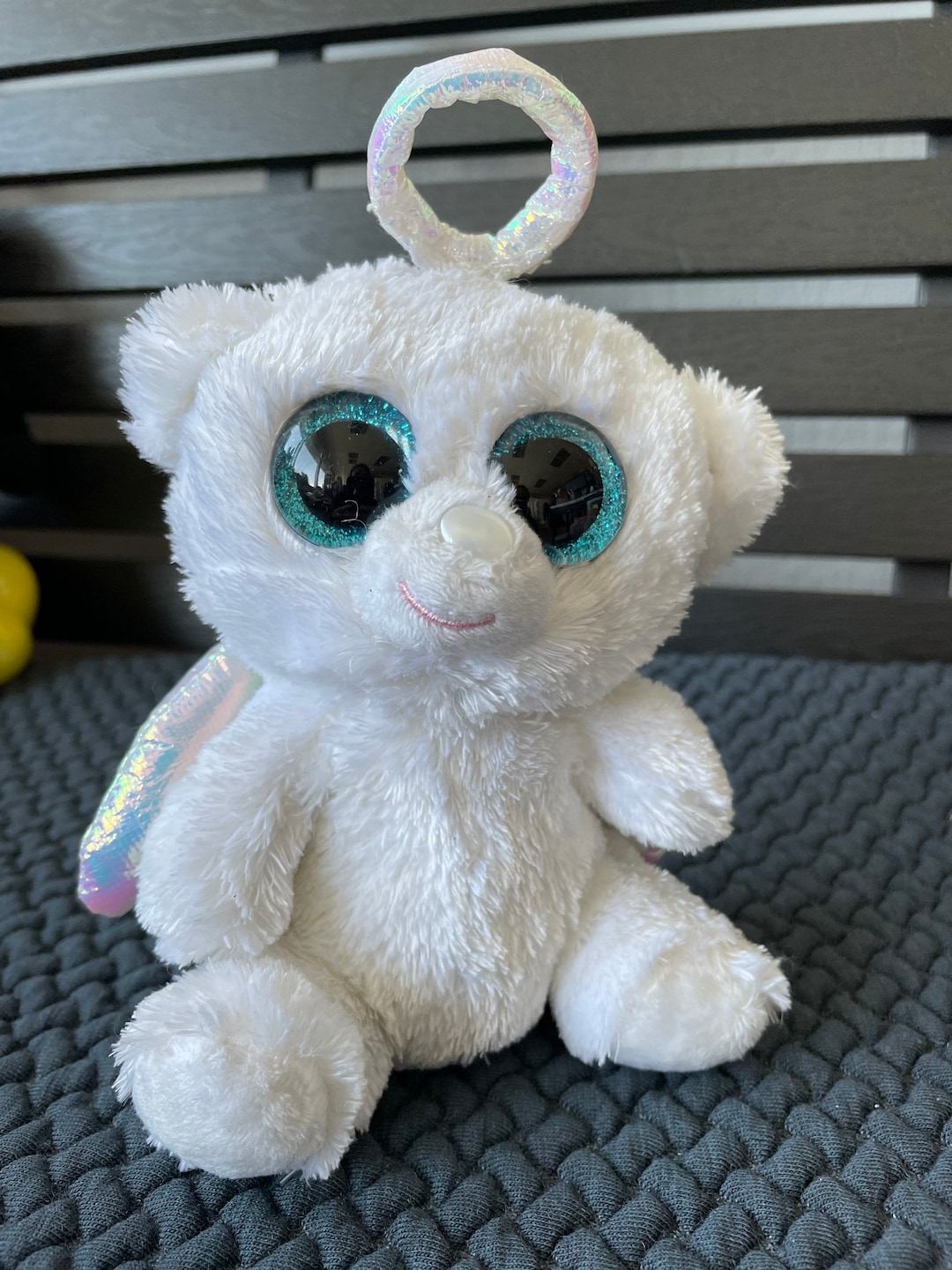 Buy Ty Beanie Boos Halo the Angel Polar Bear Blue Glitter Eyes Plush  Stuffed Toy 7