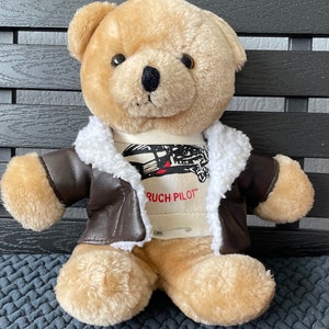 Source Custom leather teddy bear jacket Cute Plush Doll Stuffed