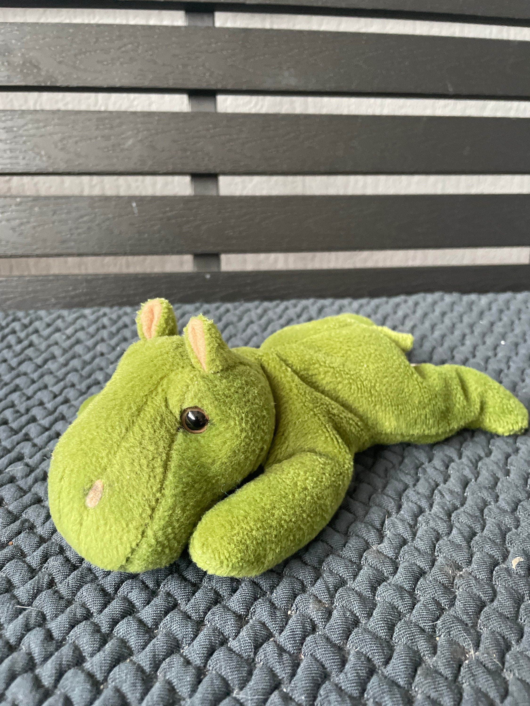 Vintage Rare Anna Club Green Hippo Plush Glass Eyes Soft Toy Size 26cm Collectable Plush Birthday Gift Kids Gift
