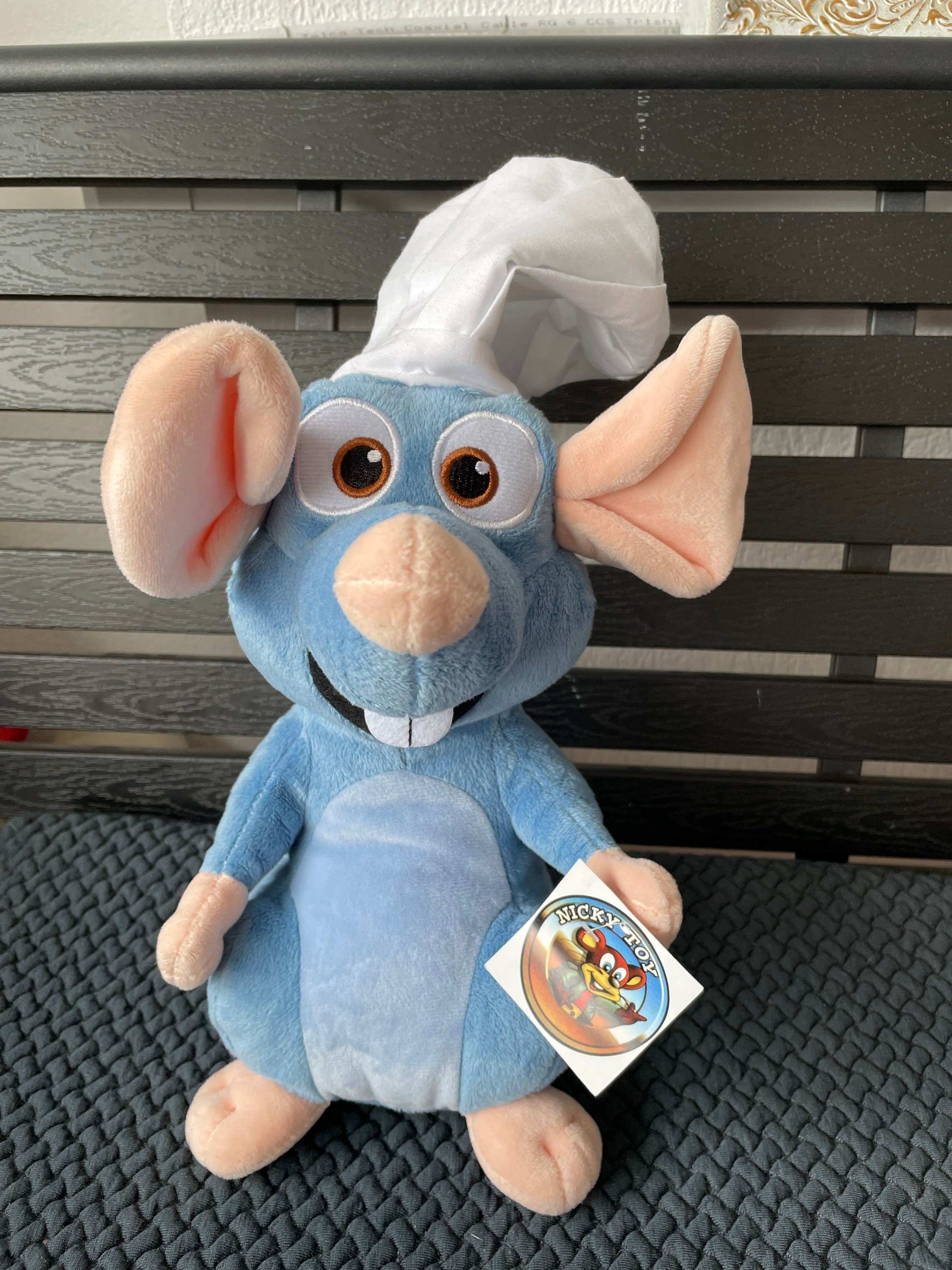 Disney Pixar Blue Mouse Avec Chapeau de Chef Ratatouille Rembourré