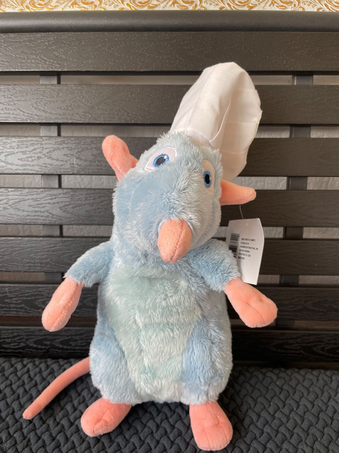 Disney Pixar Blue Mouse With Chefs Hat Ratatouille Stuffed Plush Toy