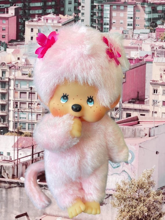 かわいいピンクのモンチッチぬいぐるみおもちゃ日本のぬいぐるみ猿人形