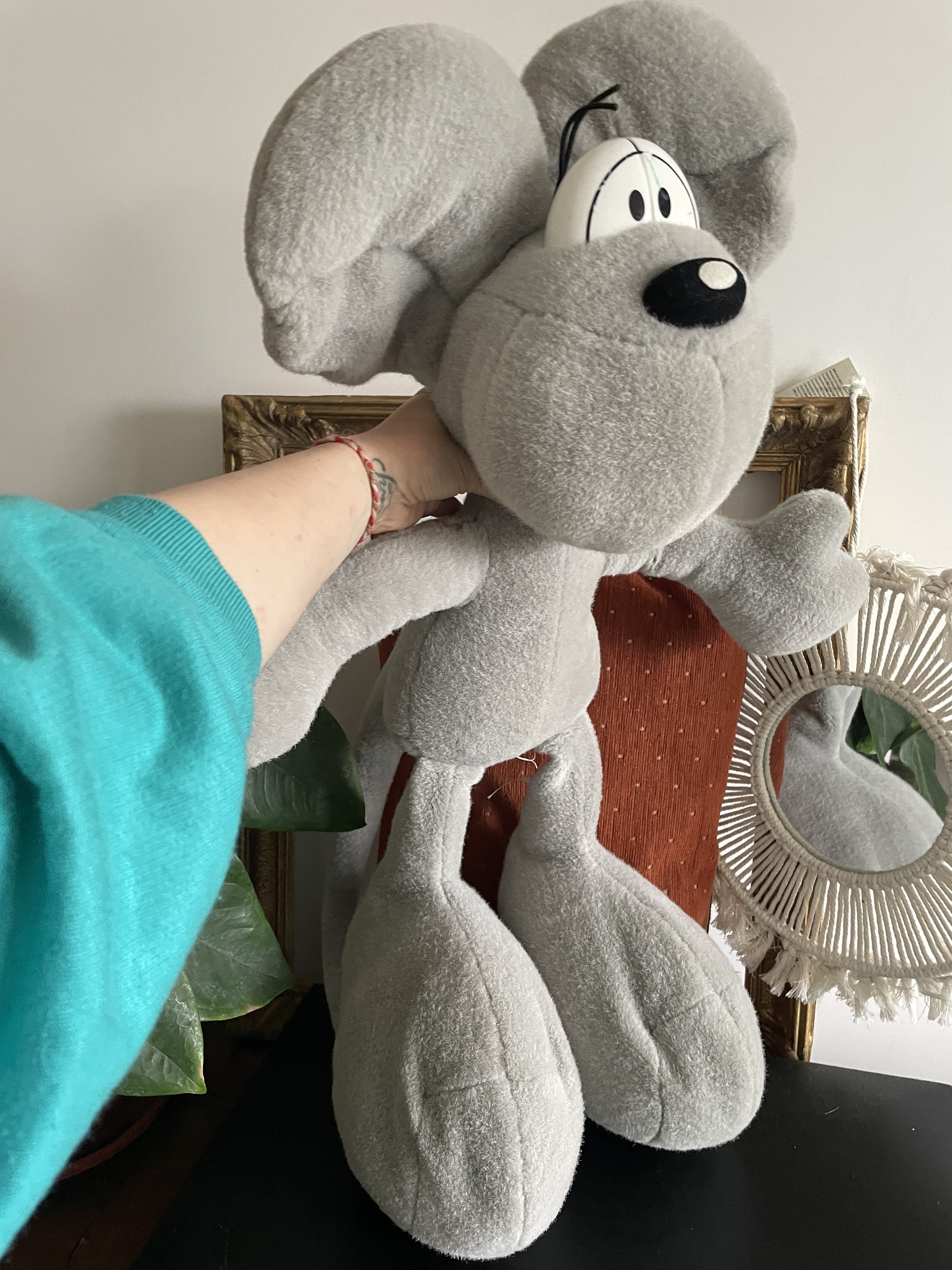 RARE Diddl Thomas Goletz Gray Mouse Extra Large 70cm / 27” Stuffed