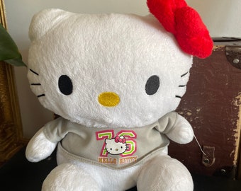 Rare Sanrio Sega Hellou Kitty Red Bow Jumper Dress Plush Animal Stuffed Toy Size 26 cm/10 ” Kids Gift, Birthday Gift, Hellou Kitty Plush