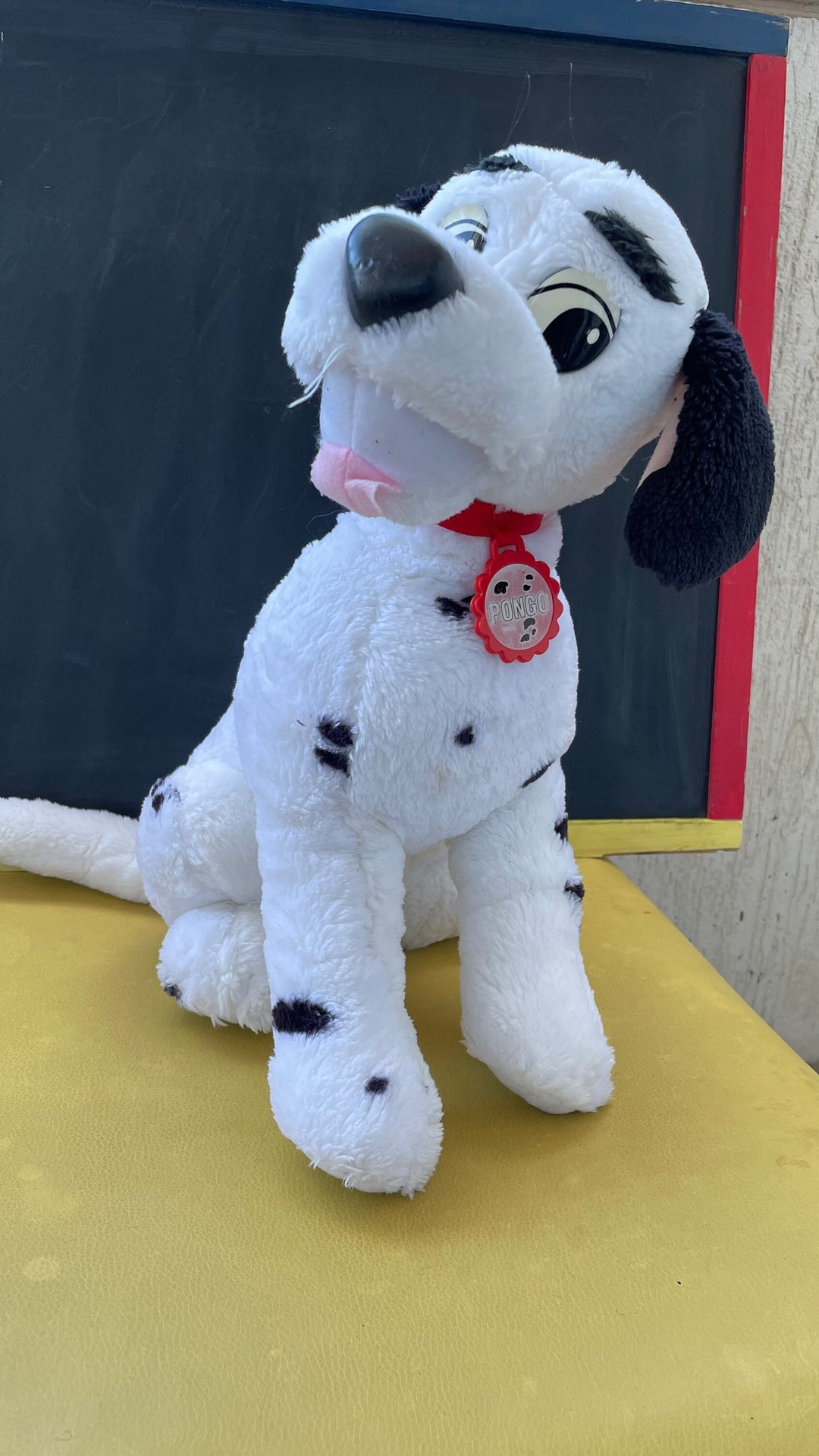 Rare 1991 Disney 101 Dalmatians Pongo Puppy Dog Animal Soft Stuffed Plush  Toy Size 41cm 16” Red Collar, Birthday Gift, Collectable