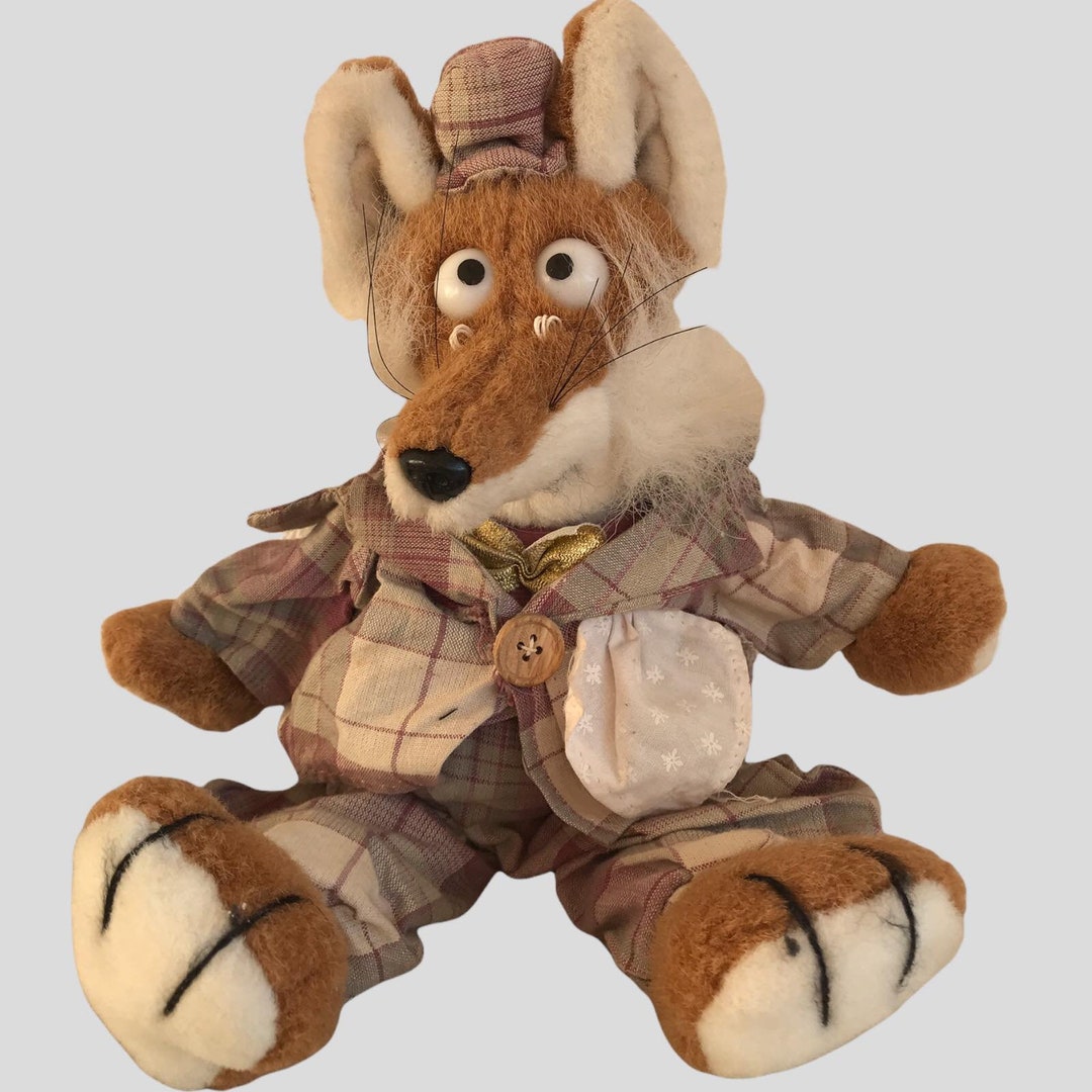 Vintage Coyote Handmade Soft Plush Toy With A Tie and Suit and Etsy