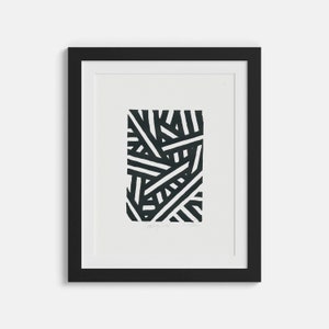 Crossing Lines, Rhythm, Small Linocut, Linoleum Print, Abstract Linocut, Linocut Original, Black Block Print, Original Handmade Print