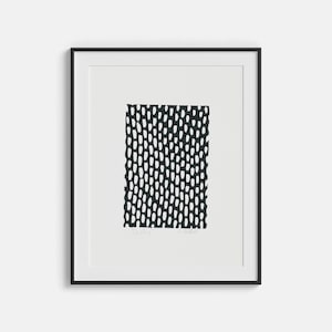 Dashes, Rhythm, Small Linocut, Linoleum Print, Abstract Linocut, Linocut Original, Black Block Print, Original Handmade Print, Relief Print