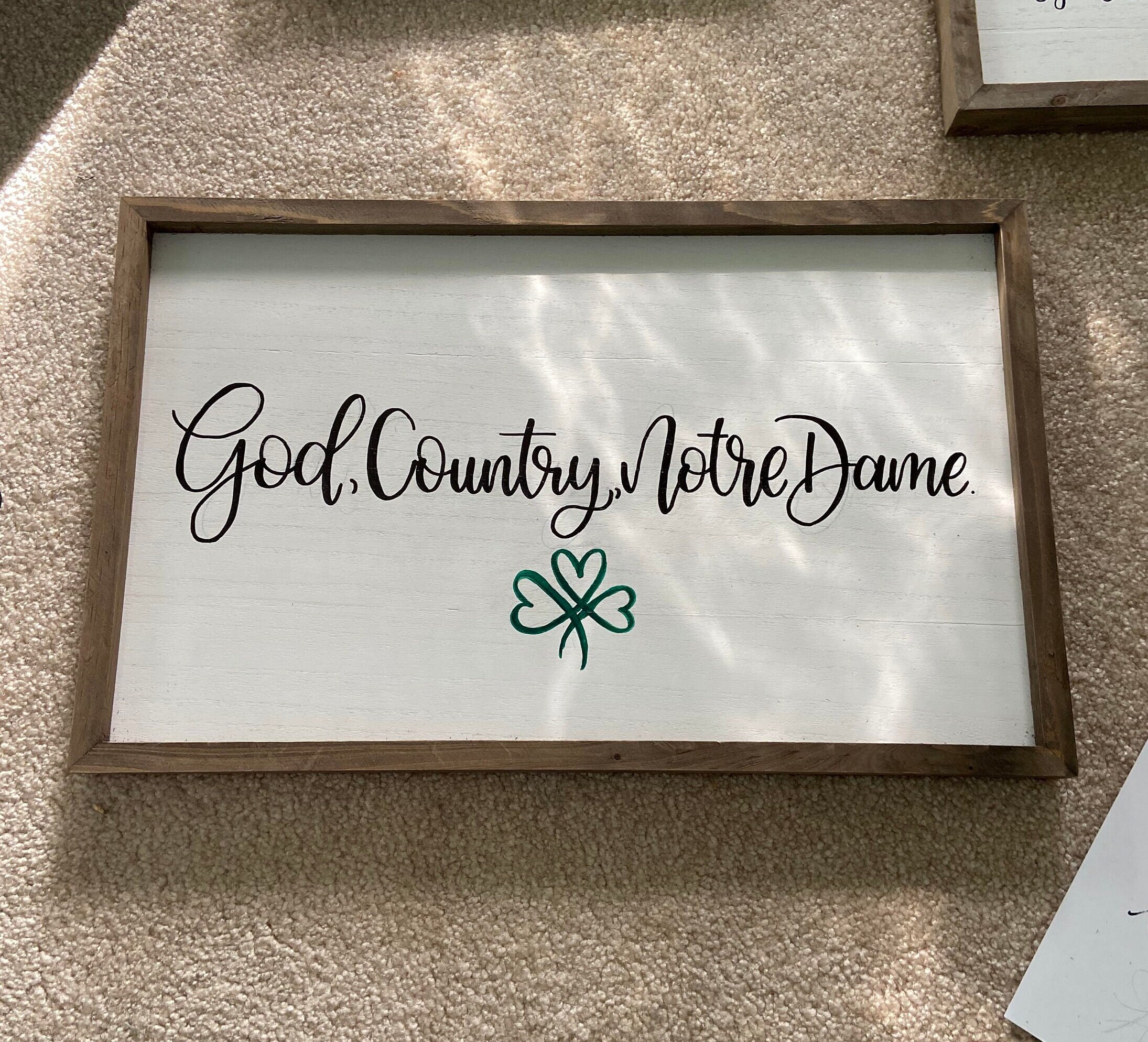 God Country Notre Dame With Shamrock Home Decor Sign - Etsy