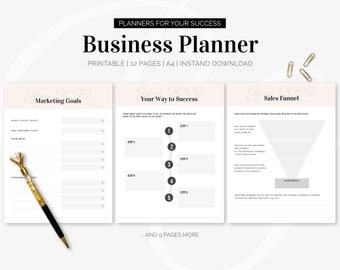 Business Yearly Planner 2022 English | Printable Planner, Planner Set, Planner Inserts, Instant Download | A4 US Letter