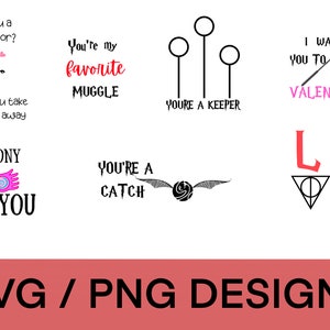 HP valentines svg png bundle