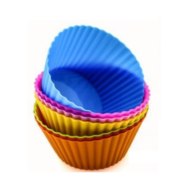 6Pc Silicone Muffin Cases Mold Baking Cake Mould Cupcake Cup Reusable