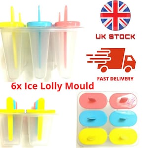 6pc Silicone Ice Cream Mold Lolly Frozen Calippo Maker Popsicle Mould Push Up Etsy