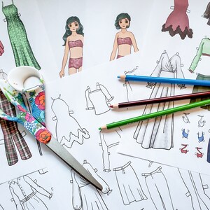 Paper Doll Print & Color - Holiday Collection