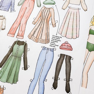 Fall Paper Doll Printable Coloring Pages - Digital Download - Etsy