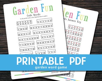 Garden Fun Word Game - Printable