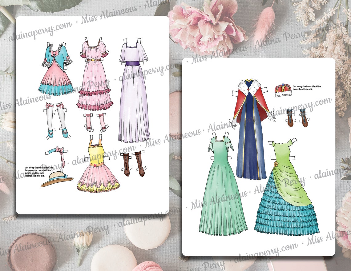 Paper Doll Print & Color Frilly Collection - Etsy