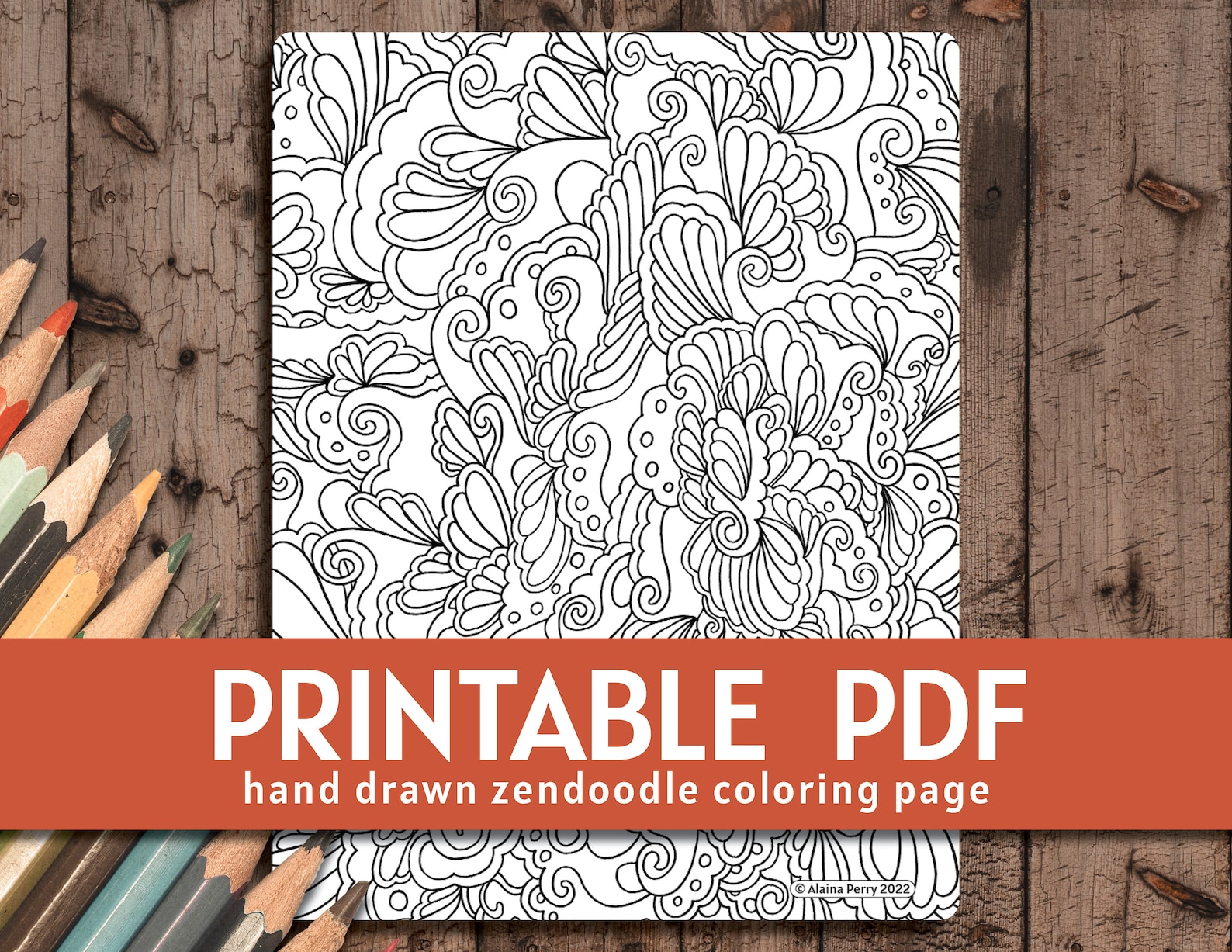 Fun Zen Doodle Coloring Page - Hand Drawn - Etsy