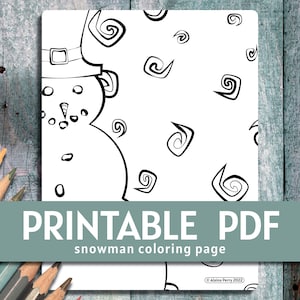 Página para colorear de muñeco de nieve - PDF imprimible
