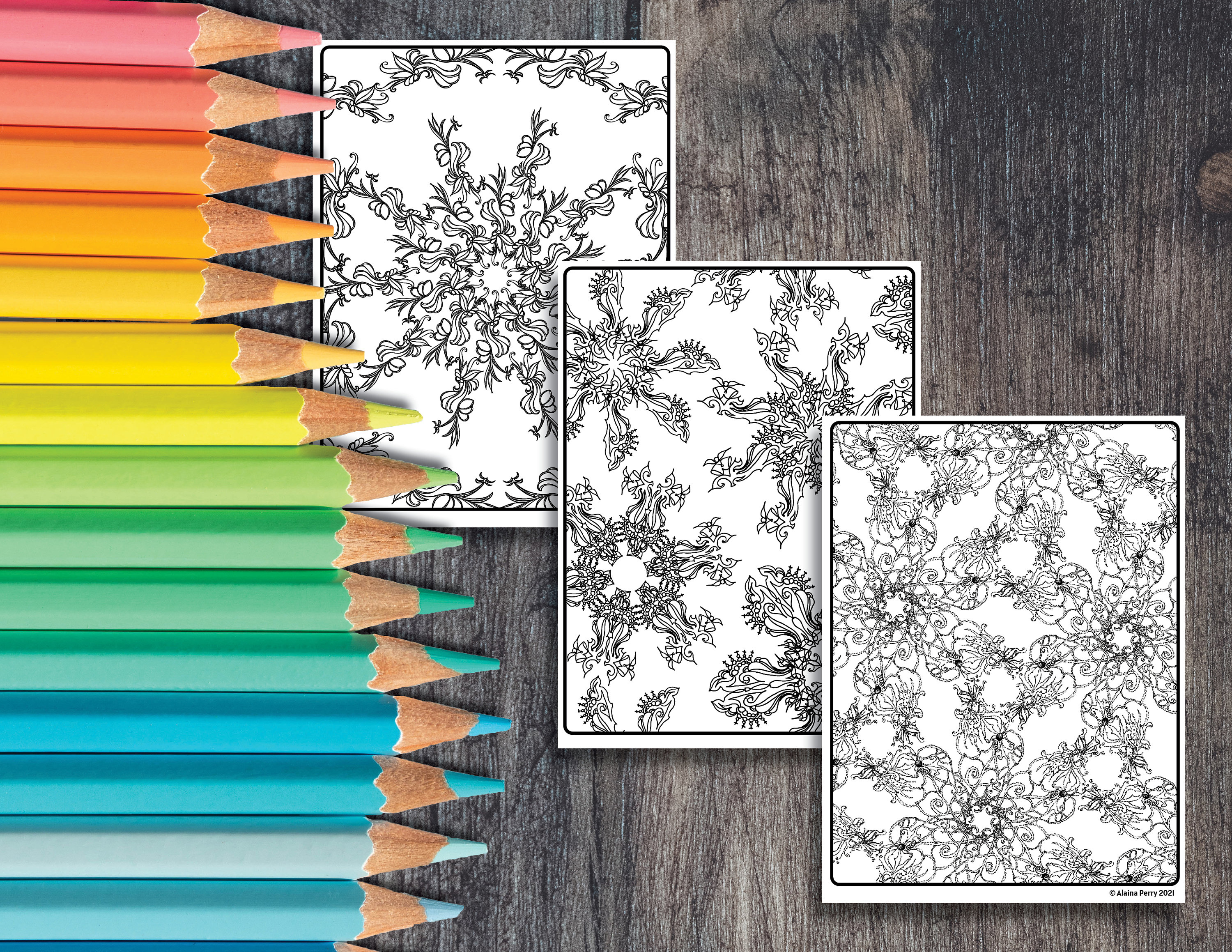 Creative Colouring Pags 6 Printable Adult Coloring Pages Mandala Snowflake & Pattern - Etsy