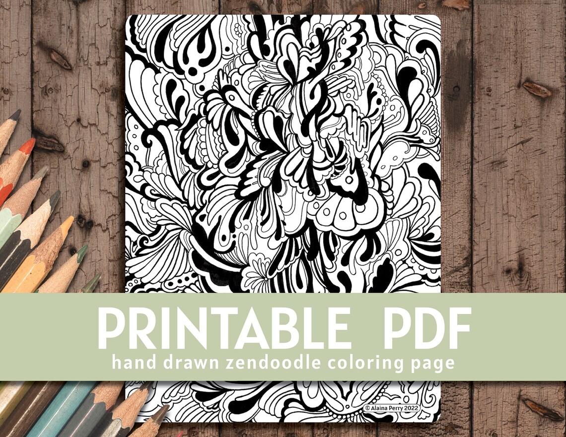 Printable Inky Ink Swirl Coloring Page - Printable - Etsy