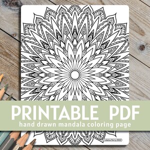 Floral Mandala Adult Coloring Page - Printable