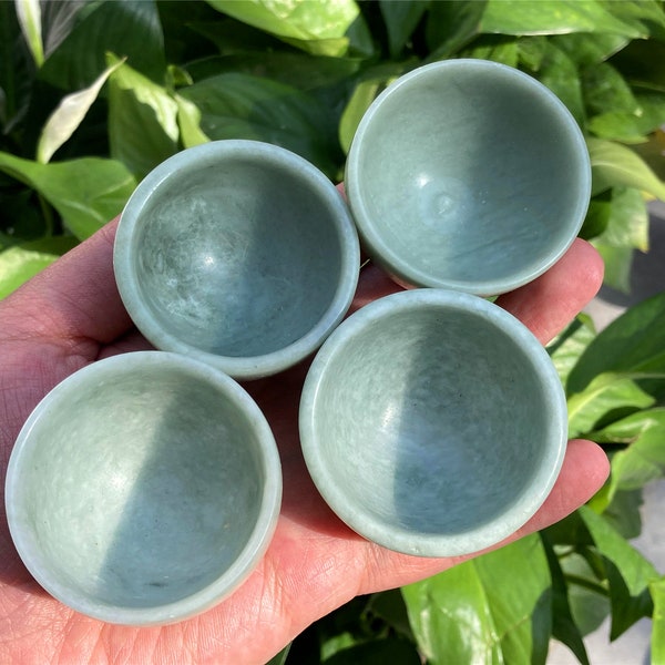 1PC 2" Natural Hand Green jade Bowl,Quartz Crystal Cup,Crystal Heal,Home decoration,Mineral specimen,Crystal Sculpture,Crystal Gifts