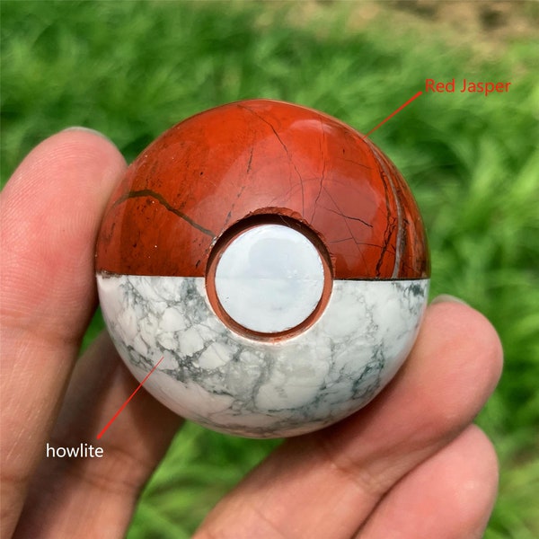 1PC 40MM+ Natural Hand Magic Poke Ball,Quartz Crystal Poke Carvd Totem,Home Decoration,Mineral Specimen,Crystal Heal Reiki,Crystal Gifts