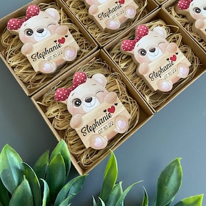 Personalized Bear Magnet, Baby Shower Favors, Custom Gifts, Teddy Bear Favors,Save The Date Magnets